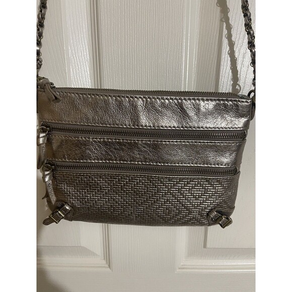 The Sak Crossbody Purse.  Metallic Copper Color. 2 Front Zippers. Top Zip - Picture 9 of 14